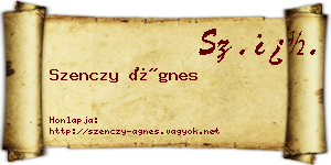 Szenczy Ágnes névjegykártya
