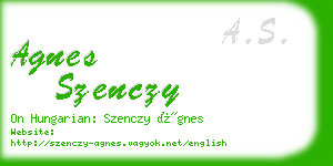 agnes szenczy business card